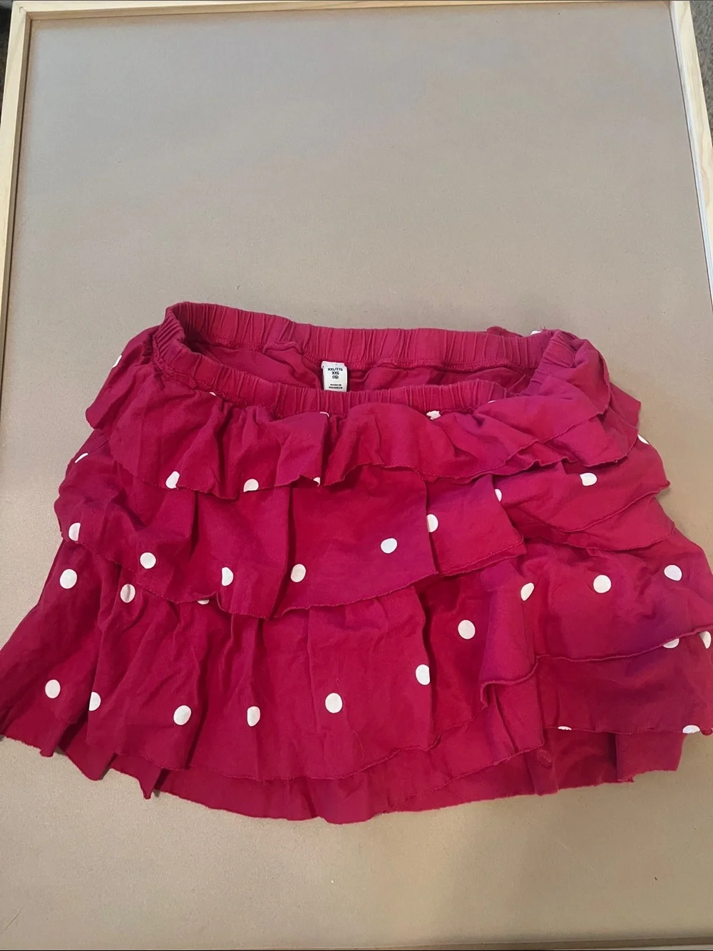 Old Navy Ruffle Tiered Skirt with White Polka Dots - Fuchsia